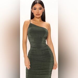 One shoulder midi dress